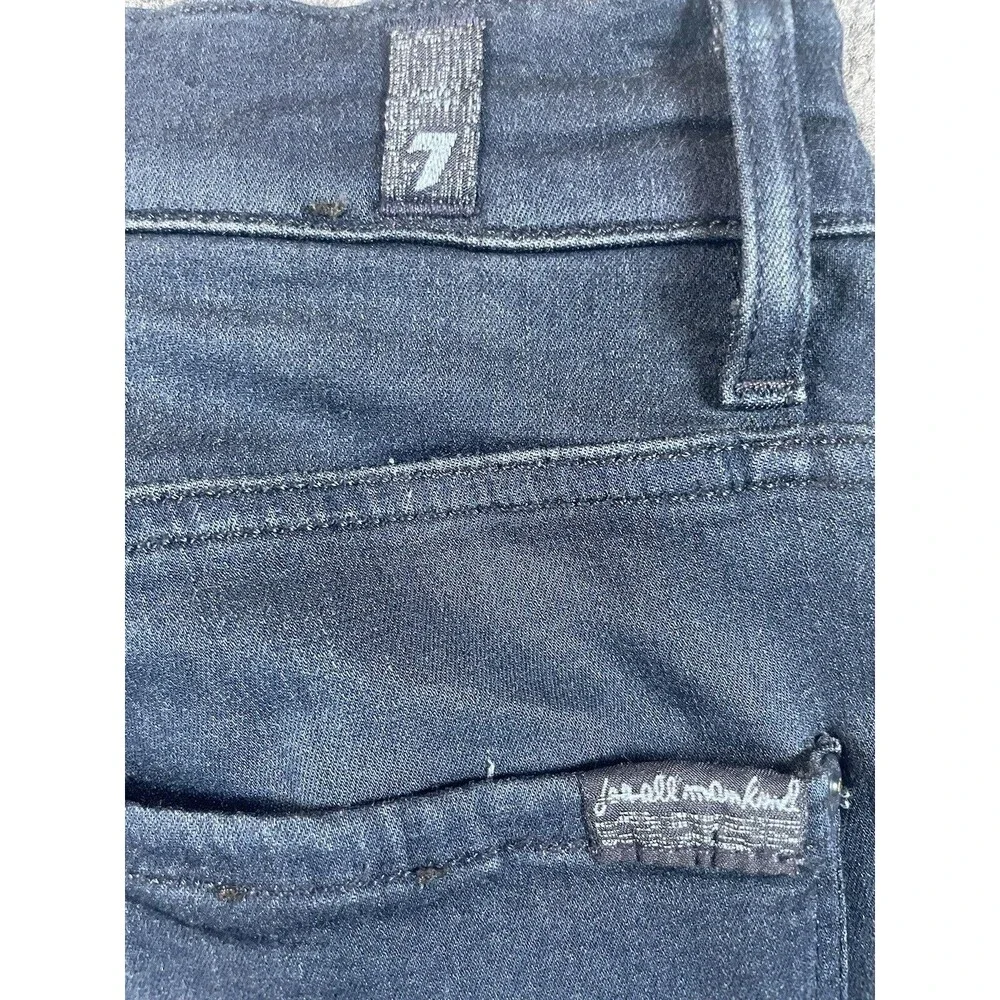 7 For All Mankind Slimmy Jeans Women 29 Blue Luxe Straight Leg Dark Wash Denim - Picture 4 of 12